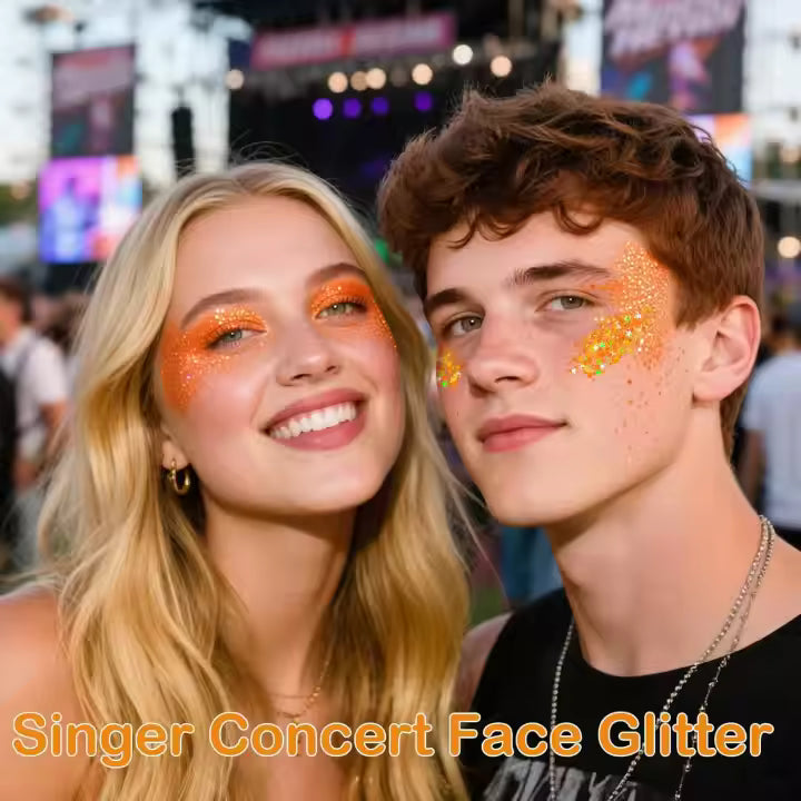 Oranje glitterstick voor gezicht, haar & lichaam